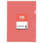 Fm Pocket L Shape Clear A4 Red 12 Pack Hangsell | 61-278551