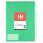 Fm Pocket L Shape 5 Tab A4 Green 5 Pack | 61-279604