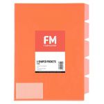 Fm Pocket L Shape 5 Tab A4 Red 5 Pack | 61-279606