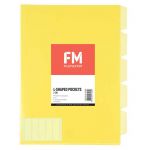 Fm Pocket L Shape 5 Tab A4 Yellow 5 Pack | 61-279608
