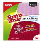 Scotch-brite Antibacterial Thick And Tough Wipes, Pack Of 5 | 68-10205
