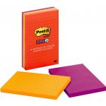 Post-it Super Sticky Lined Notes 660-3ssan 101x152mm Primaries (marrakesh), Pack Of 3 | 68-10558