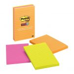Post-it Super Sticky Lined Notes 660-3ssuc 101x152mm Energy (rio), Pack Of 3 | 68-10560