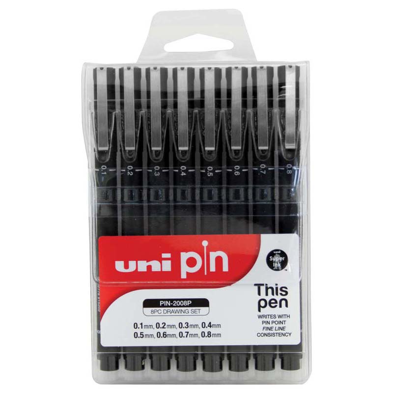 Uni Pin Fineline Permanent Drawing Set 5 Piece — Brands